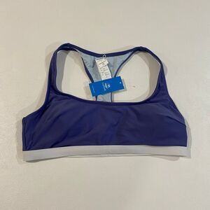 Cupshe Blue Sports Bra Swim Top Women’s Large – Racerback Bikini Top NWT